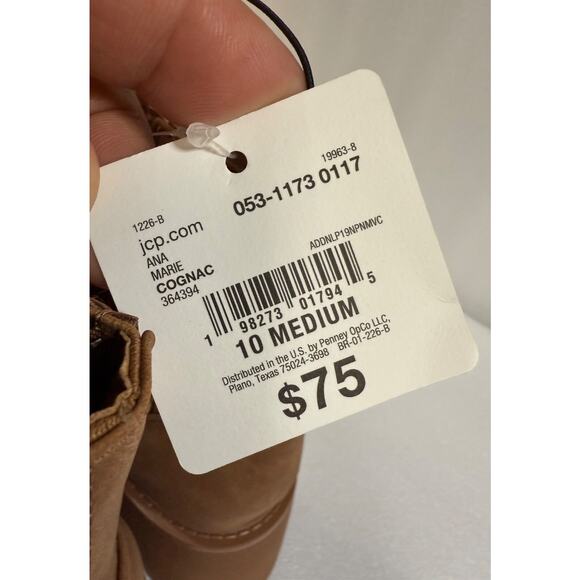 Women's Marie Block Heel Booties 10 M Cognac - New In Box - ** No‎ Lid **ana - Picture 8 of 10